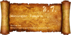 Weninger Tamara névjegykártya